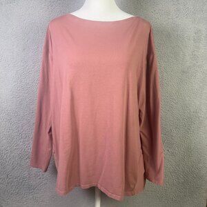 Lululemon Back in Action Shirt Womens 10 Red Pink LS Boat Neck Casual Oversized